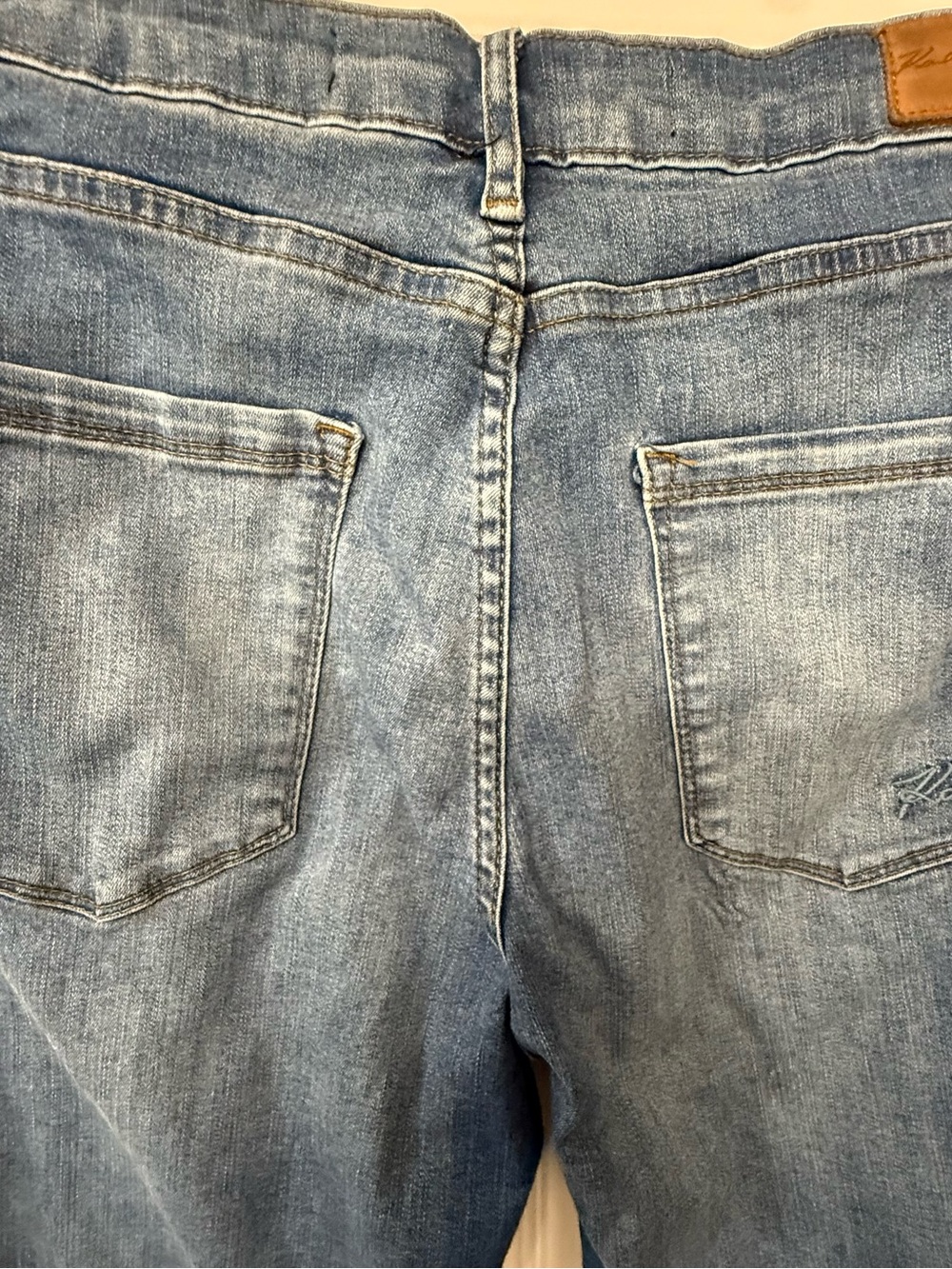 Karl Lagerfeld Blue Skinny Jeans with White Logo Side Tape size 14 - Picture 5 of 6